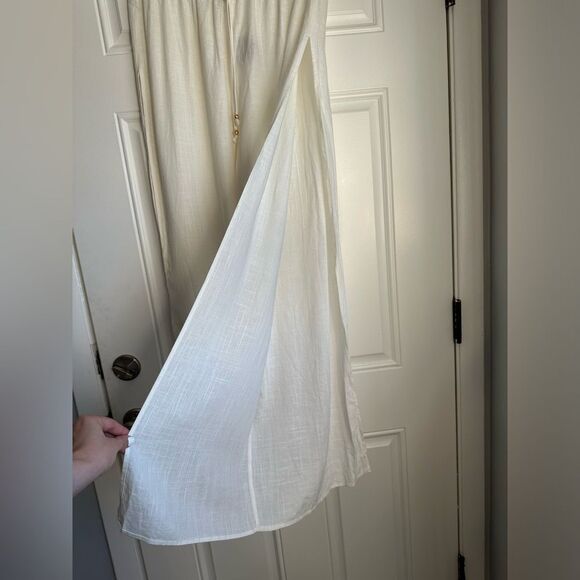 NWT LULUS SIZE XL Seaside Sweetie Wide Leg Pants Side Slit Boho Hippie Beach - Picture 3 of 6